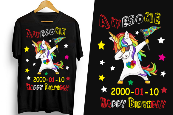 Awesome Happy Birthday: A Playful and Versatile T-Shirt Design