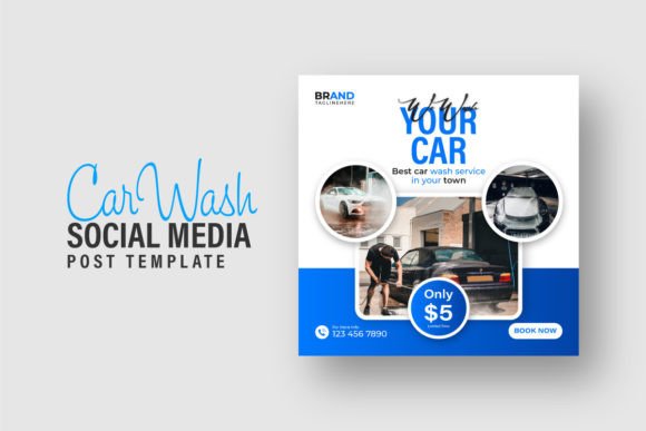 Car Wash Service Square Social Media Post Design: A Professional Tool for Business Growth