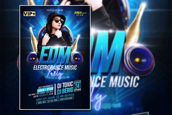 Editable Electro Music Party Flyer Templates for Modern Event Promotion