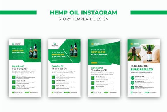 Hemp Oil CBD Instagram Story Set for Brands