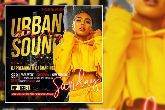 Urban Sound Party Social Media Post: Your All-in-One Editable Flyer Template for Nightlife & Celebrations